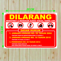 Gambar Stiker Dilarang Memotret. Stike Dikarang Ambil Gambar Atu Vidio.Stiker LAminating Glosy. - 15 x 10 cm dari MtS Printing. undefined 3 Tokopedia