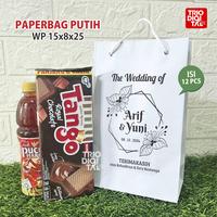 Gambar (isi 12pcs) PAPER BAG PUTIH 15x8x25cm | paperbag murah custom | tas songgong Sablon - POLOS dari TRIO DIGITAL undefined 1 Tokopedia
