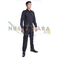Gambar Seragam Safari Satpam Security Lengan Pendek Dan Lengan Panjang Seragam Driver - HITAM PANJANG, S dari NusantaraOfficialShop undefined 4 Tokopedia