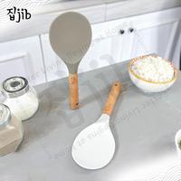 Gambar JIB Silicone Rice Scoop / Centong Nasi Silikon / Rice Spoon Gagang Kayu / Sendok Nasi Silicon - WHITE dari JIB Indonesia undefined 3 Tokopedia
