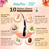 Gambar [100RB DAPAT 3PCS] Babymax Hair Lotion Thick Strands | Rambut Wangi Seharian | Penumbuh Rambut Bayi Rambut Tebal & Wangi Seharian - Kemiri Keratin - minyak vitamin rambut bayi dan anak - Premium Hair Serum Rambut Anak dan Bayi Penumbuh Penyubur Rambut - ISI 3 dari Babymax Family undefined 4 Tokopedia