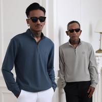 Gambar [Free Paperbag] RUCAS Tailor “Textured Long Sleeve” Polo Shirt - Garansi 100% Original - BROWN, XXL dari Exgrod store undefined 3 Tokopedia