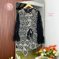 Gambar Myshawl Erika Outer Brukat Jumbo Bordir Premium Tali Depan Big Size 2XL 3XL 5XL Muslim Cardigan Wanita Kardigan Putih Hitam Panjang Jaza - Black, 2XL dari My Shawl undefined 2 Tokopedia