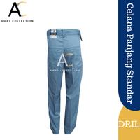 Gambar Amry Collection Celana Sekolah Panjang SMA Abu-Abu Hitam Coklat Putih Saku Standar Bahan Katun Drill Fit Kain Model Slim Fit untuk Dewasa Kantor Kerja - Abu-Abu, Size 26 dari AMRY COLLECTION undefined 4 Tokopedia