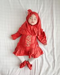 Gambar FARAH GAMIS perempuan anak cewek set baju muslim aqiqah kerudung sepatu katun bayi newborn fashion pakaian lembut arabella roche xaviera - PINK FARAH gamis dari babeebabyshop undefined 3 Tokopedia