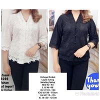 Gambar PREMIUM Atasan kebaya putih brokat lengan 3/4 kancing hidup M L xl xxl jumbo - Putih, XL dari Bengkel Ramayana undefined 3 Tokopedia