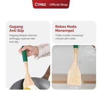 Gambar Cypruz Spatula Kayu Anti Berjamur Gagang Silicone Tahan Panas Hijau - Spatula Hijau dari Cypruz Kitchenware undefined 3 Tokopedia