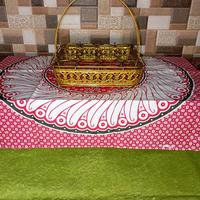 Gambar Taplak Meja Tamu Taplak Meja Guru Taplak Meja Segi Empat Taplak Meja Batik Bahan Katun Motif Tulis Bunga - biru tanggung 75x70cm dari mamania batik undefined 5 Tokopedia