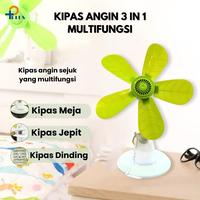 Gambar Pplus  Kipas Angin Mini multifungsi 3 in1 Jepit / Gantung / Meja / Min Fan Jepit 5 baling + tatakan Clip Fan 24W/Kipas Angin - 5 Baling + tatakan dari QINGShop_NEW undefined 1 Tokopedia
