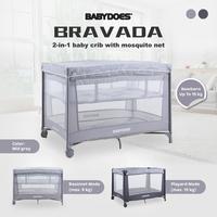 Gambar BABYDOES Bravada 2in1 Baby Crib Tempat Tidur Bayi - 8676A Mid Grey dari BABYDOES INDONESIA undefined 1 Tokopedia