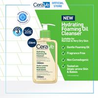 Gambar CeraVe Hydrating Foaming Oil Facial Cleanser 236ml - Gentle Face Wash yang melembabkan untuk kulit kering hingga sangat kering dan Memperkuat skin barrier cocok untuk Kulit rentan alergi kulit bayi dari CeraVe ID undefined 1 Tokopedia