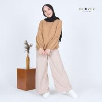 Gambar Clover Clothing Blouse nada - Blouse Elegan Simple Baju Blouse Wanita Bahan Kaos - PINK, S dari Virrio Hijab Store undefined 2 Tokopedia