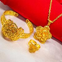 Gambar SET DUBAI INDIA TERBARU IMPORT GELANG KENDARI BANGLE+KALUNG (PANJANG45CM)+CINCIN LAPIS EMAS 24K GOLD DUBAI XUPING BESAR BUNGA PERHIASAN AKSESORIS - 45cm, 6 dari Cold ID undefined 4 Tokopedia