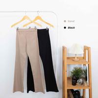 Gambar Hosofshopaholic - LEKSI FLARE PANTS - Celana Panjang Wanita - Celana Bahan - Katun Stretch Cutbray - SAND dari hosofshopaholic_NEW undefined 2 Tokopedia