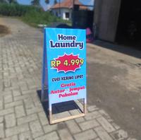 Gambar Stand Banner Kayu Usaha Laundry dari Cetak Banner Malang undefined 2 Tokopedia