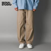 Gambar [SEOUL STUDIO] JONGNO Loose Fit Chinos (Beige) | Wide Baggy Chino Pants Celana Panjang Twill Cotton Tebal Pria Jeans Formal Kerja Kantor Katun Slim Stretch - Beige, S dari SEOULSTUDIO undefined 3 Tokopedia