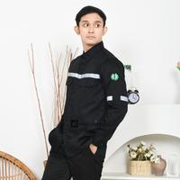 Gambar Kemeja proyek lapangan/Baju seragam safety/Seragam proyek safety/Baju kemeja proyek pria/Baju safety K3/Seragam kerja custom bordir Abu Biru Merah Putih Wearpack Panjang - Hitam, S dari RAOUNIFORM undefined 3 Tokopedia