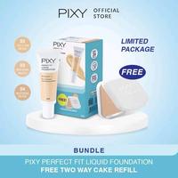 Gambar PIXY Perfect Fit Liquid Foundation FREE Perfect Fit Two Way Cake Refill - 02Yellow Beige dari Nsbeautybdg undefined 1 Tokopedia