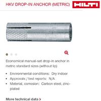Gambar Dynaset HILTI M8 / HKV M8x30 anchor drop in dari YB-Mamen undefined 5 Tokopedia