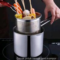 Gambar 2in1 Deep Fryer Panci Penggorengan Rebus Saringan Minyak Stainless Steel Kitchenware Serbaguna dari Raselie Shop undefined 4 Tokopedia