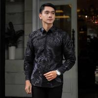 Gambar Kemeja Batik Pria Lengan Panjang Baju Seragam Cowok Warna Hitam - Pusaka, M dari Sy StoreID undefined 4 Tokopedia