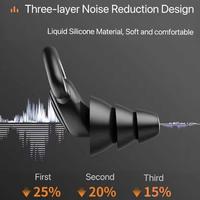 Gambar TaffSPORT Penutup Telinga Earplug Noise Reduction 3 Layer Earbuds Penyumbat Kuping Meredam Kebisingan Silikon Lembut Tahan Air & Desain Ergonomis untuk Tidur Nyenyak Traveling Pesawat Meredam Suara Mesin Pabrik - VO70 - Hitam dari BudgetGadget undefined 5 Tokopedia
