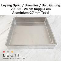 Gambar Loyang Kue Persegi Spiku Brownies Bolu tinggi 4 cm Anti Penyok Super Tebal - 24 x 24 x 4 cm dari Store Legit Baking undefined 1 Tokopedia