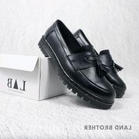 Gambar Sepatu Formal Penny Loafer Dockmart Tassel Slip On Loafers Hitam Loaferboi Musim Panas - Model Terbaru Kerja dan Kasual Rumbai - Hitam jahitan kuning, 39 dari vitup store undefined 4 Tokopedia