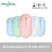 Gambar GOOJODOQ Bluetooth Wireless Gaming Mouse Rechargeable Ultra Thin Silent Pink Mouse For Tablet Laptop PC dari acih dayung5 undefined 1 Tokopedia