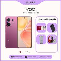 Gambar [NEW LAUNCH BUY 1 GET 6] Vivo V60 (12+12/256GB) 50MP OIS ZEISS Camera Telephoto Sensor Sony IMX882, Chipset Snapdragon 7 Gen 4, Baterai 6000mAh Blue Volt+90W Flash Charge, Perlindungan IP68+IP69, AI Four-Season, 15 Funtouch OS, HP Terbaik 2025 - Festive Purple, Giftbox (CASE+VIP CARD+TWS)+PB+TUMBLER+HEADPHONE dari Juara Tech Store undefined 3 Tokopedia