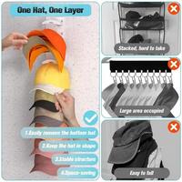 Gambar 10 Grids Wall Mounted Cap Rack, Hat Organizer Rack Baseball Cap Towel Rack Free Punch Hats Holder Space Saving Closet Organizer dari Marlong Olshop undefined 4 Tokopedia