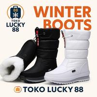 Gambar TOKO LUCKY 88 Boots Ski Sepatu Boots Thermal Waterproff Down Parka Anti Air Salju Musim Dingin Korean Style Hitam Putih Size 36-42 Unisex - Shoes - Black, 36 dari Toko Lucky 88 undefined 1 Tokopedia