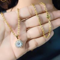 Gambar Kalung Nori Emas Liontin Bunga Full Mata 45 cm Wanita Dewasa - Emas, 45cm dari Rose Gold Atmaja undefined 3 Tokopedia