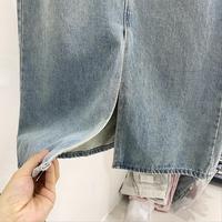 Gambar Ready stok!!! COD S-5XL rok jeans wanita korean style rok jumbo bigsize premium high waist rok jeans celah hitam panjang skirt cewek Denim Maxi rok jeans span - Biru-031, S ( BB=40-45 KG ) dari monday.jins undefined 5 Tokopedia