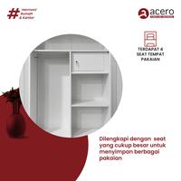 Gambar Acero Furniture -FREE PACKING KAYU- Lemari Pakaian Sliding 2 pintu 120 cm full plat besi X3 - X3-801, dengan kayu dari ACERO FURNITURE INDONESIA undefined 3 Tokopedia