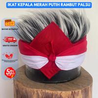 Gambar Ikat Kepala Merah Putih / Udeng Rambut Palsu / Blangkon Rambut Palsu / Bendo Korea / Udeng Sunda Headbands - Udeng Merah Putih Silver dari Juragan Lokal Viral undefined 1 Tokopedia