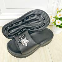 Gambar AMARE Sandal Wanita Hak Wedges Sol 5 cm  Anti Slip Korean Style dengan Aksesoris V27S sandal  tapak  tinggi  dan  tebal - HITAM, 36 dari AMARE SANDAL undefined 4 Tokopedia