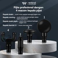 Gambar [COD] Winland Alat pijat elektrik Massage Gun pijat getar elektrik DEEP TISSUE MUSCLE MASSAGER GUN-black 4 in 1 black punggung Perawatan Terapi Hitam Tubuh Leher alat Facial Pijit - BLACK dari Winland Elektronik undefined 4 Tokopedia