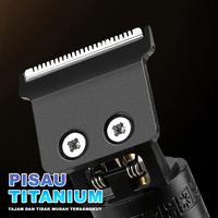 Gambar Alat Cukur Rambut Elektrik Mesin Potong Rambut Hair Clipper Alat Potong Rambut Tanpa Kabel Terbaru -TX-3 - Gold dari LIVEST.ID undefined 4 Tokopedia