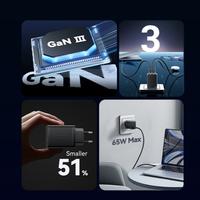 Gambar Vention Adaptor Kepala Charger USB-C GaN FAST Charging PD QC4+ 65W 3 Ports FER - FER BLACK dari Mall IT Medan undefined 4 Tokopedia