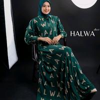 Gambar Dress Halwa Terbaru dengan Model Floy Lebar dan Resleting Depan - Mewah, Lebaran, Gamis, Dewasa, Pesta, Maxi, Rayon, Muslim, Syari, Wanita - M, black dari GALLERY MENARA BOUTIQUE undefined 1 Tokopedia