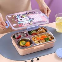 Gambar LUNCH BOX STAINLESS 304 DINO UNICORN ANTI NYAMPUR / KOTAK MAKAN SEKAT TAHAN PANAS DAN ANTI TUMPAH / TEMPAT MAKAN BEKAL ANAK SEKOLAH - UNICORN 4 SEKAT, TANPA MANGKOK dari Felice&Co undefined 2 Tokopedia