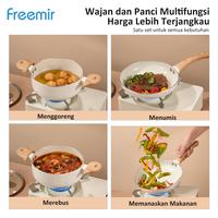 Gambar [MEGA SALE] freemir 2in1 Set Wajan Multifungsi Wajan Anti Lengket Panci Sop Kuping 18 cm + Teflon 20 cm Goreng/Rebus/Tumis/Panggang Wajan Masak Sehari-hari Kitchenware Premium dari freemir Jabodetabek undefined 4 Tokopedia