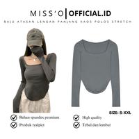 Gambar Missoofficial.id BJ1078 Baju Wanita Lengan Panjang Kaos Polos Fashion Wanita Korea Spandek Stretch Lembut Atasan Top Merah Variasi - HITAM, M dari MISSOOFFICIAL.ID undefined 1 Tokopedia