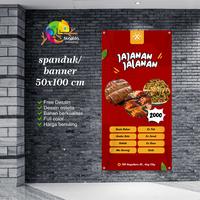 Gambar Spanduk Banner Hijau dan Kuning Illustratif Modern Banner Promosi Warung Makanan dari Bunglon Onlineshop undefined 4 Tokopedia