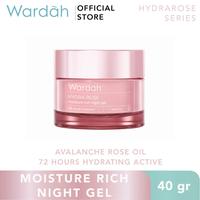 Gambar WARDAH Hydra Rose Moisture Rich Night Gel - Krim Untuk Kulit Kering dan Dehidrasi - Gel Ringan Watery Melembabkan Hingga 72 Jam - Dilengkapi Rose Oil - Skincare - 17 ml dari wardahbeautyid undefined 2 Tokopedia
