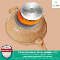 Gambar [EXCLUSIVE HARGA GUDANG] TEXANIA Wajan Presto Jumbo Premium 2in1 Wajan Batu Medis Anti Lengket Bisa Untuk Presto Diameter 32cm Bahan Alumunium Alloy 3003 Free Spatula Silicone - Capitan Stainless dan Obeng Kitchenware - Wajan Presto Aluminium Alloy dari Texania house ware store undefined 5 Tokopedia
