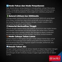 Gambar Senter Kepala led Zoom Aoki AK-3685A Putih 60 Watt dari Okeshop41 undefined 4 Tokopedia