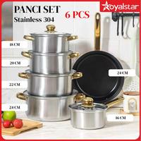 Gambar [8.8 Sale] Royalstar Set Panci Isi 5 6 9 Pcs Stainless Steel Anti Lengket Set Peralatan Masak Dapur Cocok Semua Kompor Anti Karat Dengan Tutup Multifungsi Kitchenware #Gratisongkir - Panci Set 6 Pcs - B dari JAYC TOKO undefined 5 Tokopedia