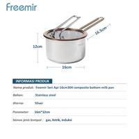 Gambar [freemir] New Launch freemir Seri Api Panci Susu Mpasi 16cm 304 Stainless Steel Gagang Anti Panas Anti Karat Kitchenware Cookware Milk Pan dari freemir Indonesia Store undefined 2 Tokopedia